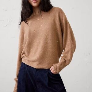 Banana Republic Factory Sequin Boatneck Wool Blend Pullover Sweater